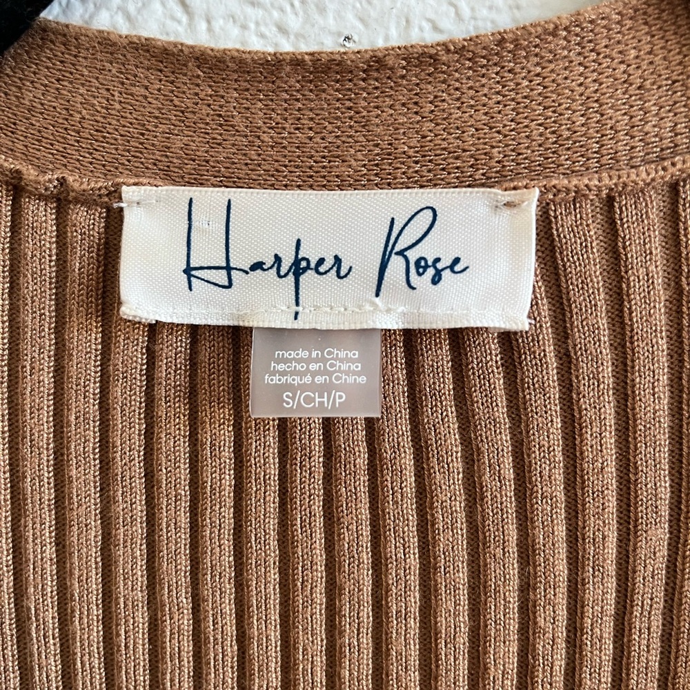Harper Rose Long Sleeve Ribbed Sweater Dress in Camel Women’s Small - Picture 5 of 9